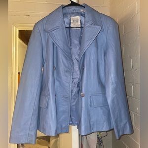 Together! Blue 100% Leather Jacket